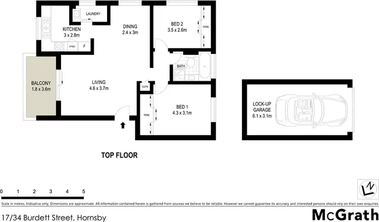 Floorplan of Homely apartment listing, 17/34 Burdett Street, Hornsby NSW 2077