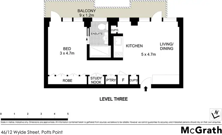 Floorplan of Homely apartment listing, 46/12 Wylde Street, Potts Point NSW 2011