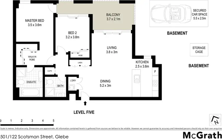 Floorplan of Homely apartment listing, 501/2 Scotsman Street, Glebe NSW 2037