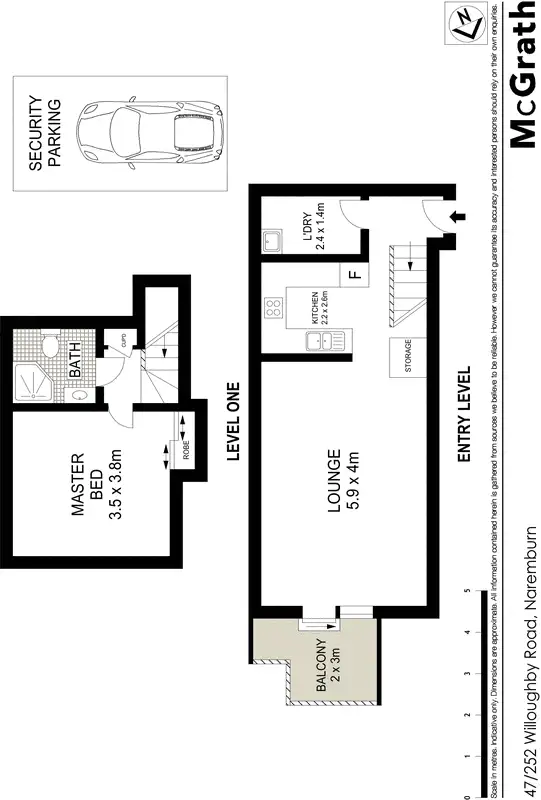 Floorplan of Homely apartment listing, 47/252 Willoughby Road, Naremburn NSW 2065