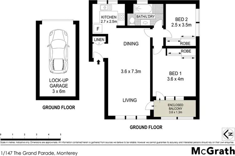 Floorplan of Homely apartment listing, 1/147 The Grand Parade, Monterey NSW 2217