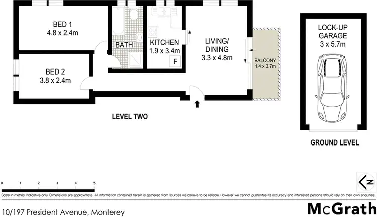 Floorplan of Homely apartment listing, 10/197 President Avenue, Monterey NSW 2217