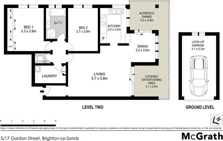 Floorplan of Homely apartment listing, 5/17 Gordon Street, Brighton-le-sands NSW 2216