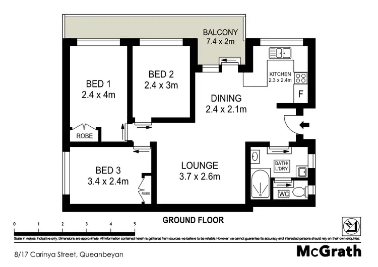 Floorplan of Homely apartment listing, 8/17 Carinya Street, Queanbeyan NSW 2620