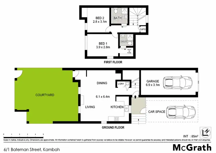 Floorplan of Homely townhouse listing, 6/1 Bateman Street, Kambah ACT 2902