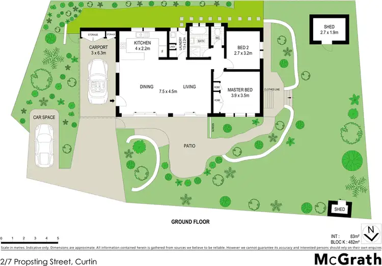 Floorplan of Homely townhouse listing, 2/7 Propsting Street, Curtin ACT 2605