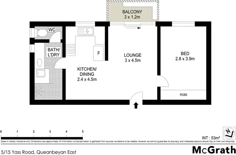 Floorplan of Homely apartment listing, 5/15 Yass Road, Queanbeyan East NSW 2620