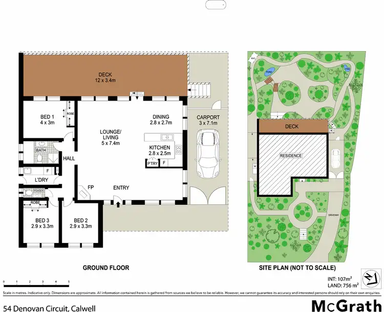 Floorplan of Homely house listing, 54 Denovan Circuit, Calwell ACT 2905