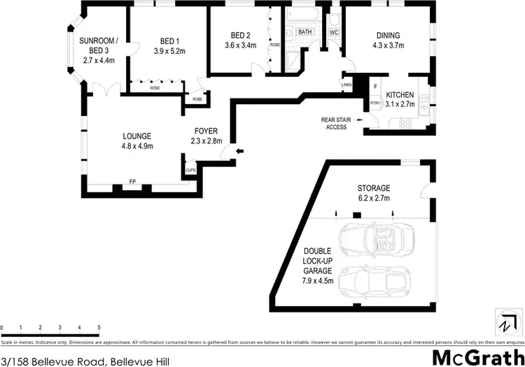 Floorplan of Homely apartment listing, 3/158 Bellevue Road, Bellevue Hill NSW 2023