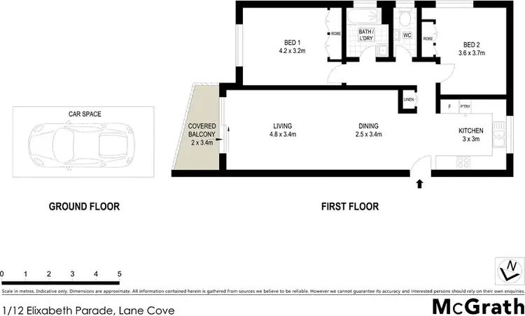 Floorplan of Homely apartment listing, 1/12 Elizabeth Parade, Lane Cove NSW 2066