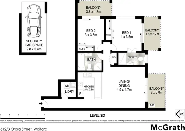 Floorplan of Homely apartment listing, 612/3 Orara Street, Waitara NSW 2077