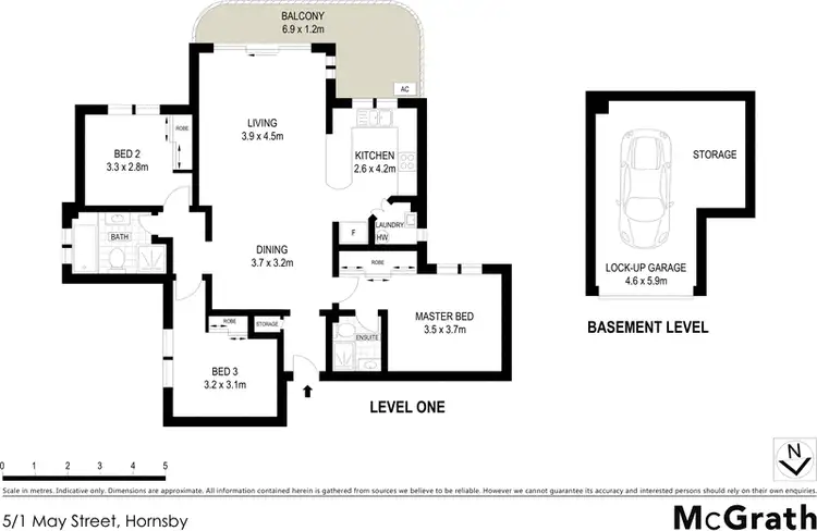 Floorplan of Homely apartment listing, 5/1 May Street, Hornsby NSW 2077