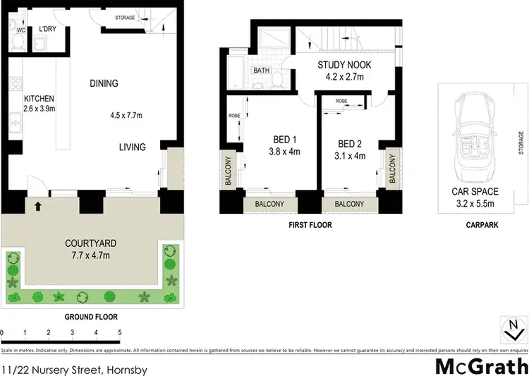 Floorplan of Homely townhouse listing, 11/22 Nursery Street, Hornsby NSW 2077