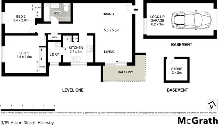 Floorplan of Homely apartment listing, 3/89 Albert Street, Hornsby NSW 2077
