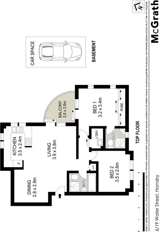 Floorplan of Homely apartment listing, 6/19 Water Street, Hornsby NSW 2077