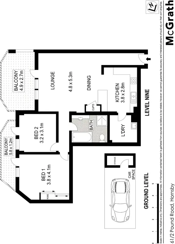 Floorplan of Homely apartment listing, 61/2 Pound Road, Hornsby NSW 2077