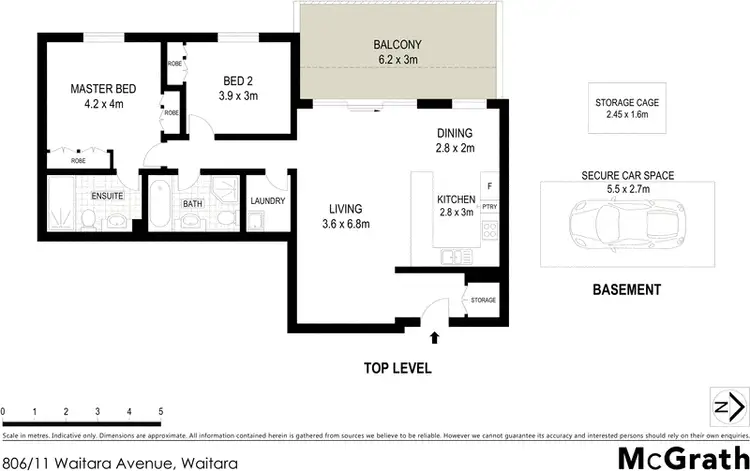 Floorplan of Homely apartment listing, 806/11 Waitara Avenue, Waitara NSW 2077