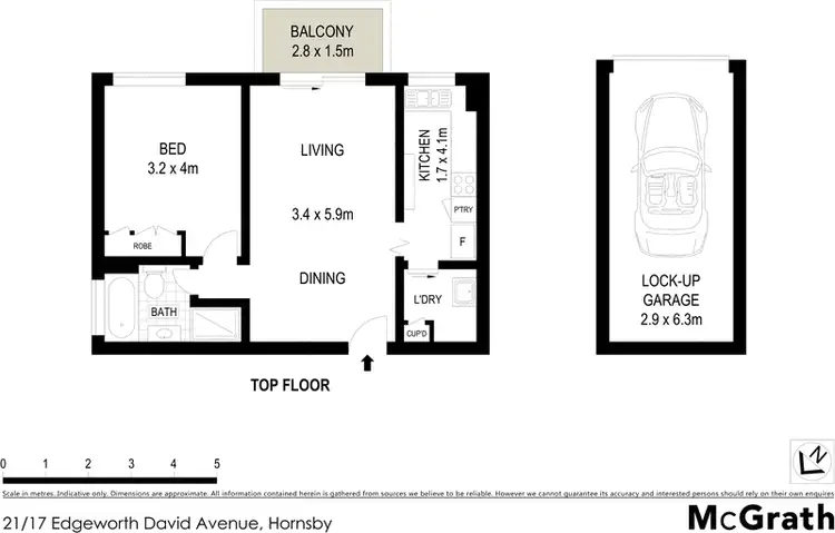 Floorplan of Homely apartment listing, 21/17 Edgeworth David Avenue, Hornsby NSW 2077