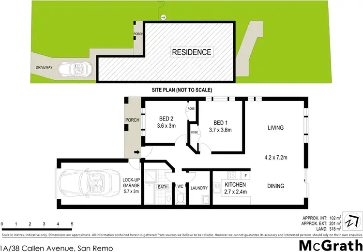 Floorplan of Homely semi-detached listing, 1A/38 Callen Avenue, San Remo NSW 2262