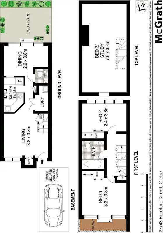 Floorplan of Homely townhouse listing, 27/43 Hereford Street, Glebe NSW 2037