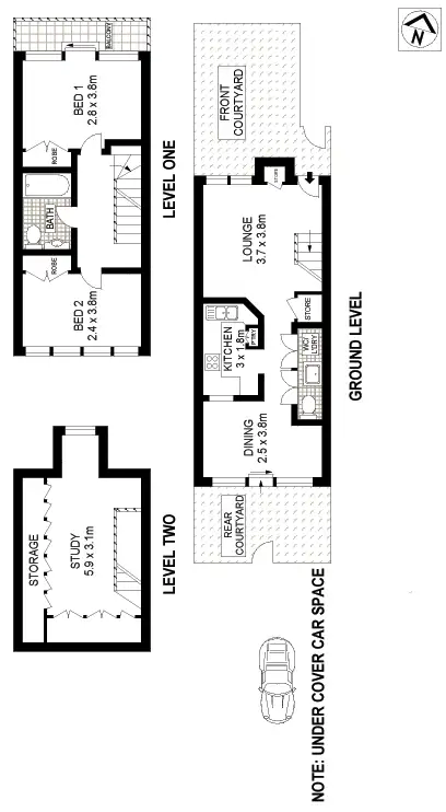 Floorplan of Homely townhouse listing, 8/43 Hereford Street, Glebe NSW 2037