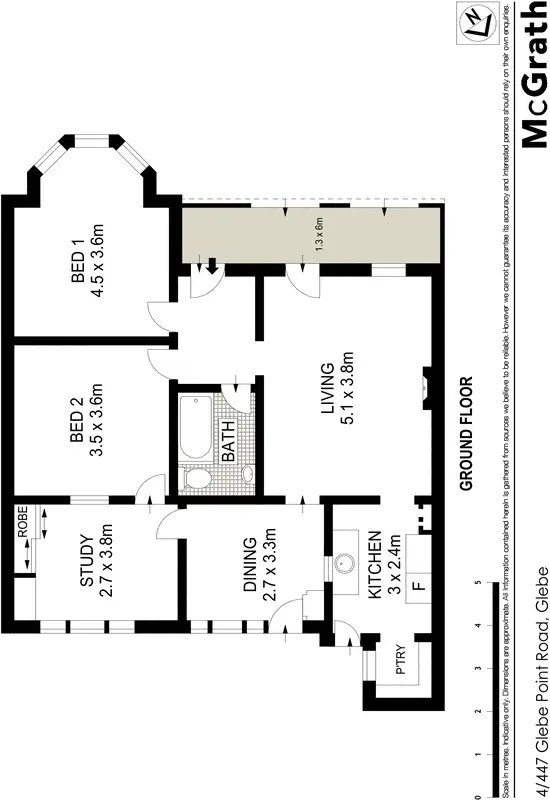 Floorplan of Homely apartment listing, 4/447 Glebe Point Road, Glebe NSW 2037