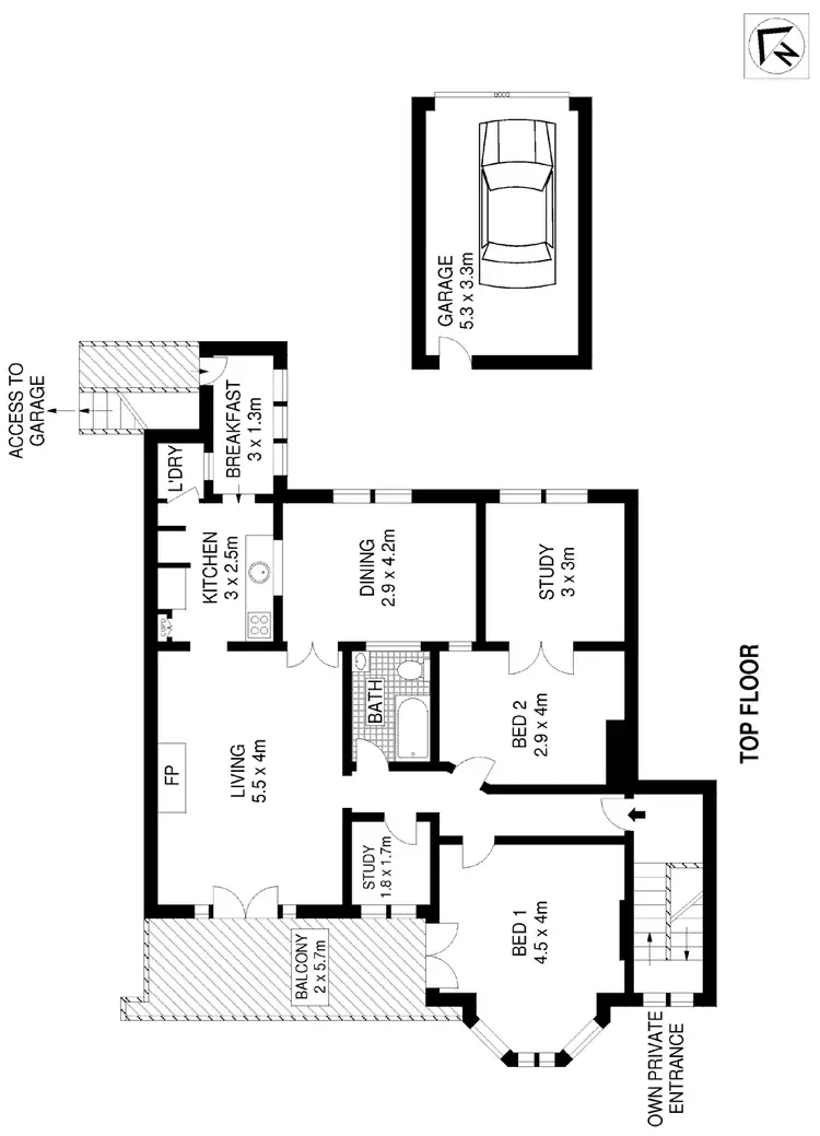 Floorplan of Homely apartment listing, 6/447 Glebe Point Road, Glebe NSW 2037