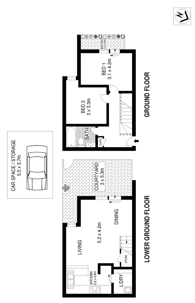 Floorplan of Homely townhouse listing, 43/150 Wigram Road, Glebe NSW 2037