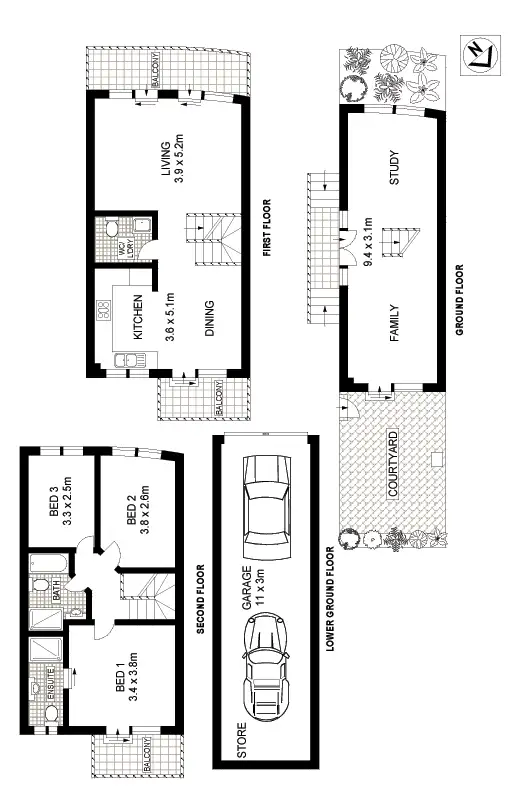 Floorplan of Homely townhouse listing, 9/213 Wigram Road, Glebe NSW 2037
