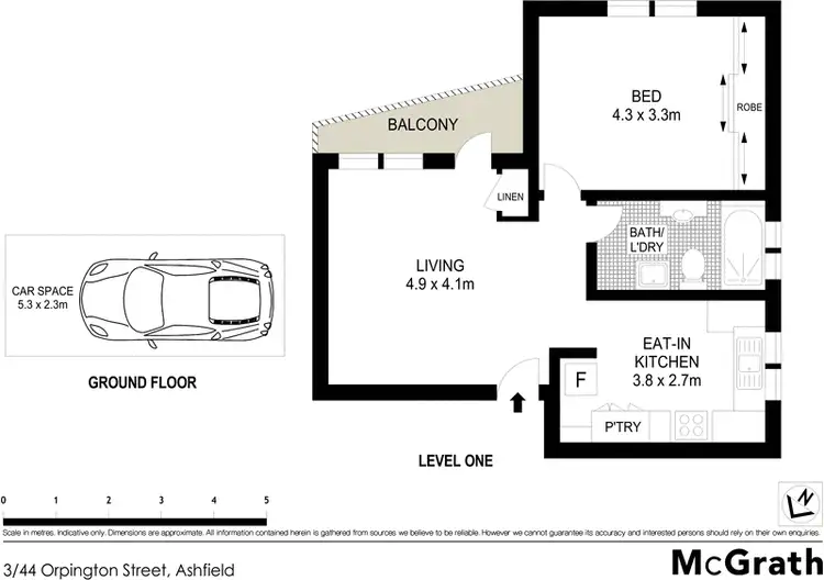 Floorplan of Homely apartment listing, 3/44 Orpington Street, Ashfield NSW 2131