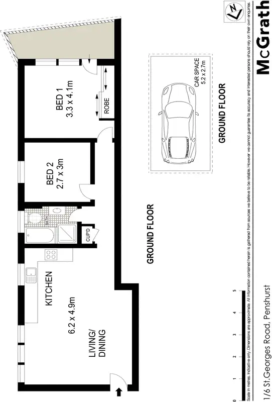 Floorplan of Homely unit listing, 1/6 St Georges Road, Penshurst NSW 2222