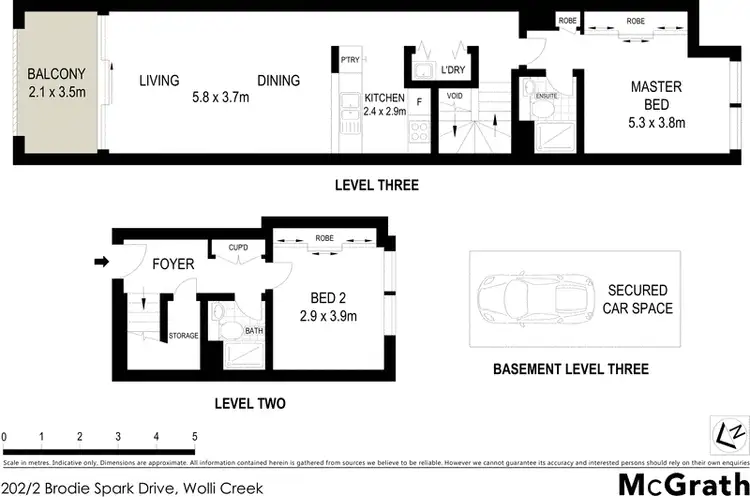 Floorplan of Homely apartment listing, 202/2 Brodie Spark Drive, Wolli Creek NSW 2205