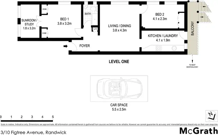 Floorplan of Homely apartment listing, 3/10 Figtree Avenue, Randwick NSW 2031