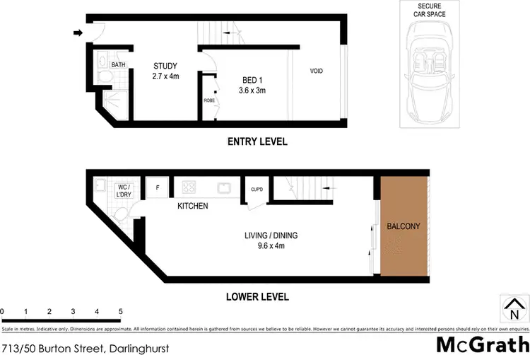 Floorplan of Homely apartment listing, 713/50 Burton Street, Darlinghurst NSW 2010