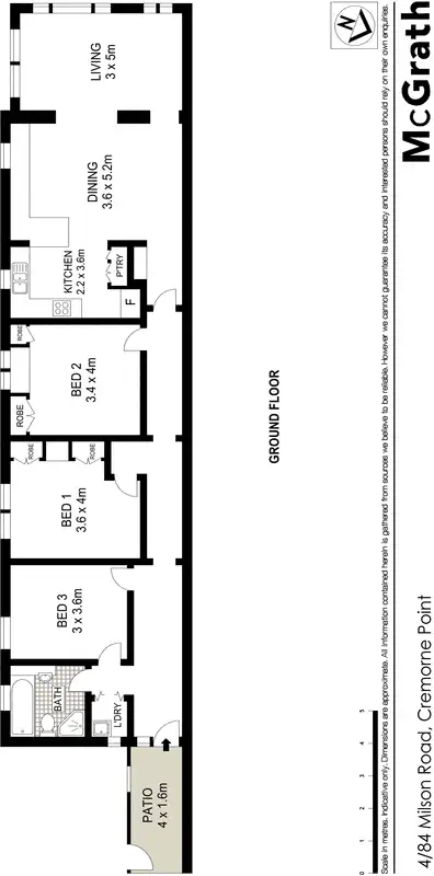 Floorplan of Homely apartment listing, 4/84 Milson Road, Cremorne Point NSW 2090