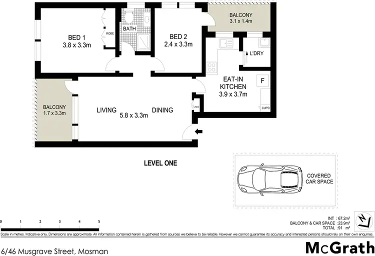 Floorplan of Homely apartment listing, 6/46 Musgrave Street, Mosman NSW 2088