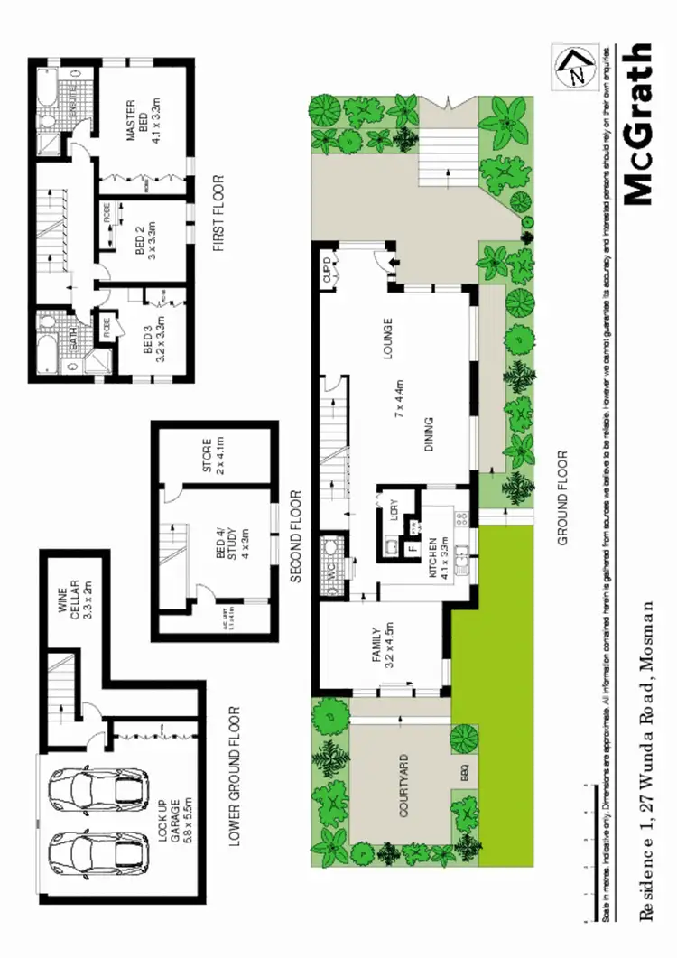 Floorplan of Homely townhouse listing, RESIDENCE 1, 27 Wunda Road, Mosman NSW 2088