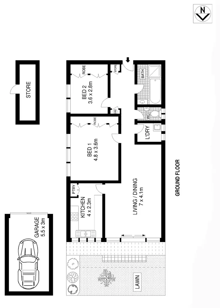 Floorplan of Homely apartment listing, 5/5 Belgrave Street, Cremorne NSW 2090