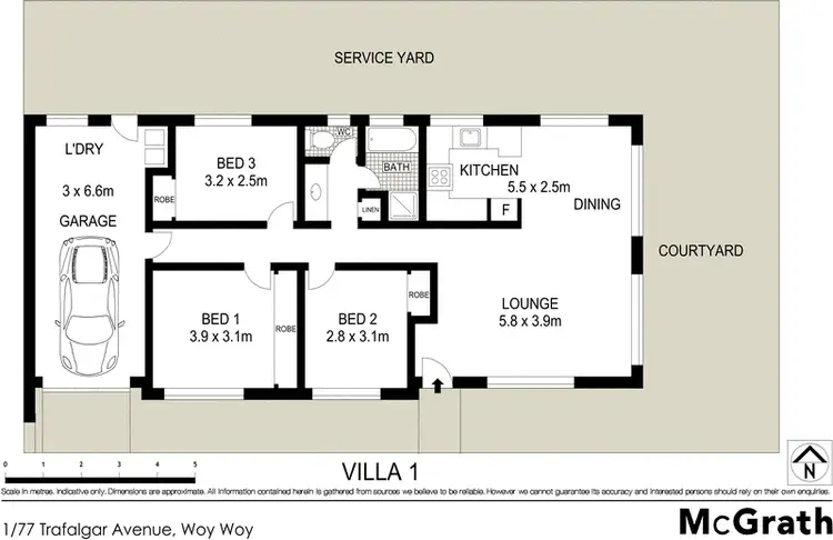 Floorplan of Homely villa listing, 1/77 Trafalgar Avenue, Woy Woy NSW 2256