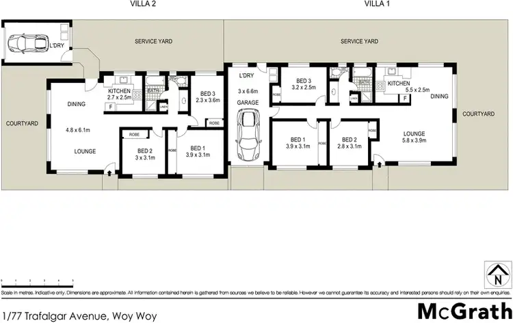 Floorplan of Homely villa listing, 1/77 Trafalgar Avenue, Woy Woy NSW 2256