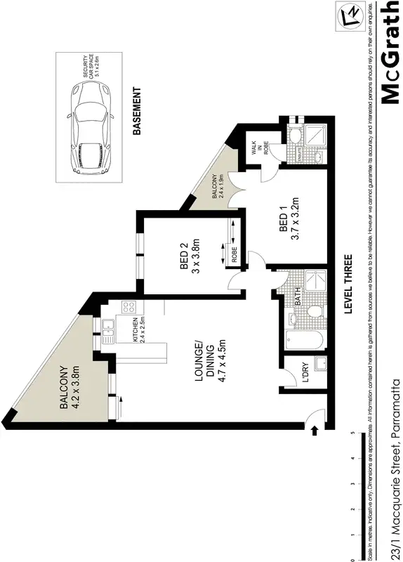 Floorplan of Homely apartment listing, 23/1 Macquarie Street, Parramatta NSW 2150