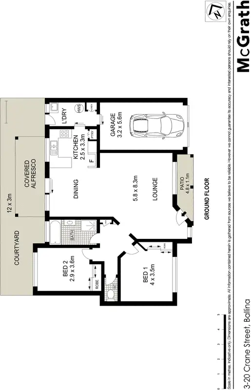 Floorplan of Homely villa listing, 3/20 Crane Street, Ballina NSW 2478