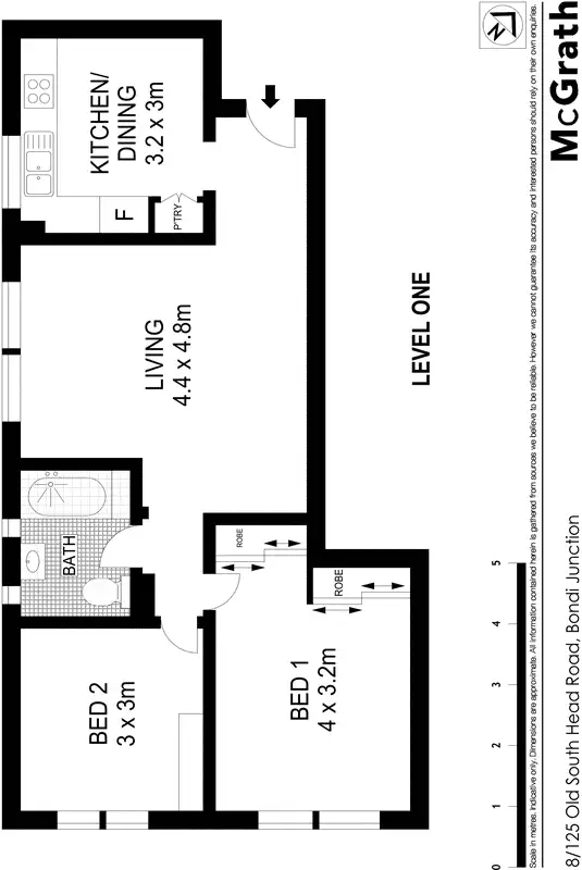 Floorplan of Homely apartment listing, 8/125 Old South Head Road, Bondi Junction NSW 2022