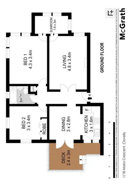 Floorplan of Homely apartment listing, 1/18 Moira Crescent, Clovelly NSW 2031