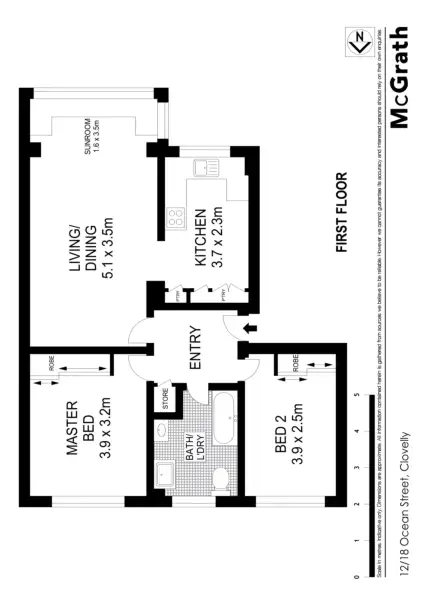 Floorplan of Homely apartment listing, 12/18 Ocean Street, Clovelly NSW 2031