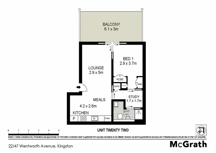 Floorplan of Homely apartment listing, 22/47 Wentworth Avenue, Kingston ACT 2604