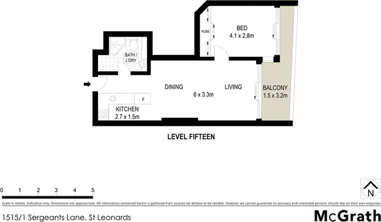Floorplan of Homely apartment listing, 1515/1 Sergeants Lane, St Leonards NSW 2065