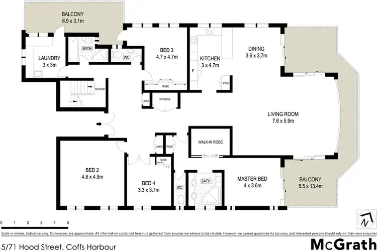 Floorplan of Homely apartment listing, 5/71 Hood Street, Coffs Harbour NSW 2450