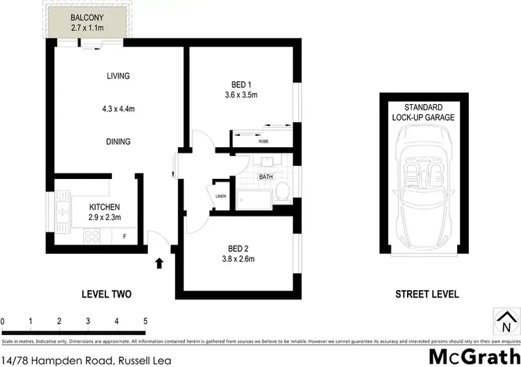 Floorplan of Homely apartment listing, 14/78 Hampden Road, Russell Lea NSW 2046