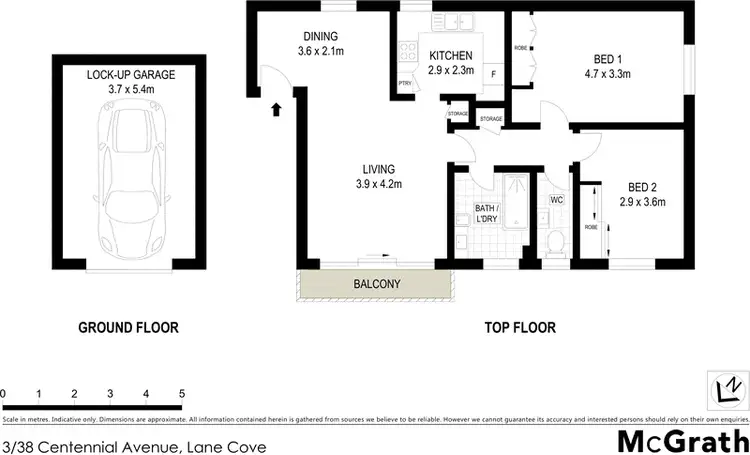 Floorplan of Homely apartment listing, 3/38 Centennial Avenue, Lane Cove NSW 2066